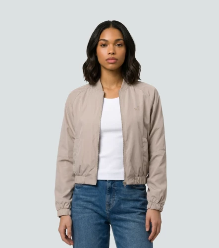 Lina Chaqueta Tipo Bomber Unicolor Con Tejido UnserAR
