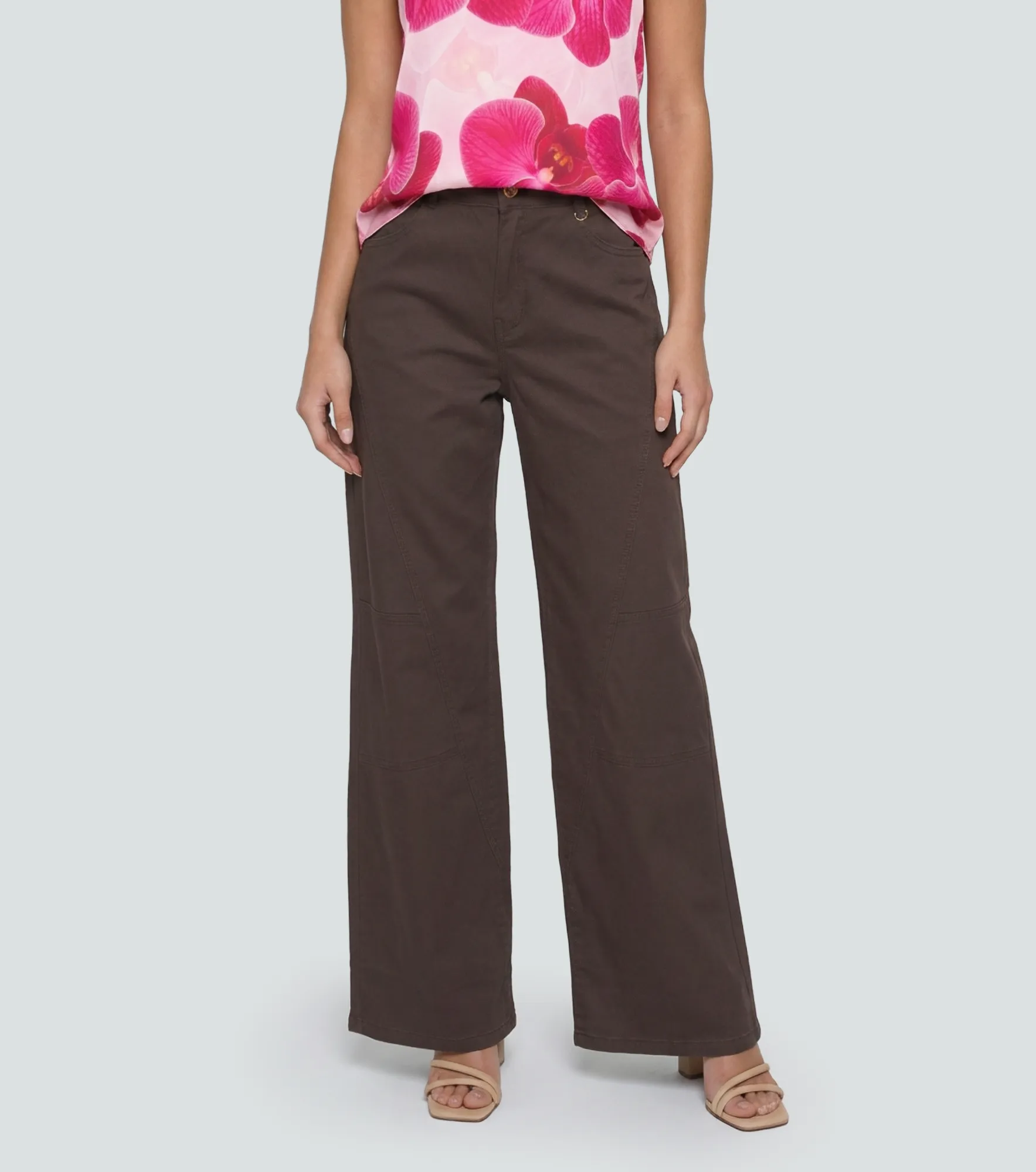 Pantalon Wide Leg En Drill Unicolor Andrew Derek 834907 CF