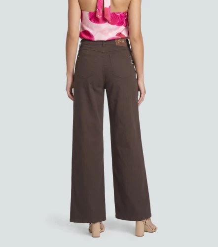 Pantalon Wide Leg En Drill Unicolor Andrew DerekCF