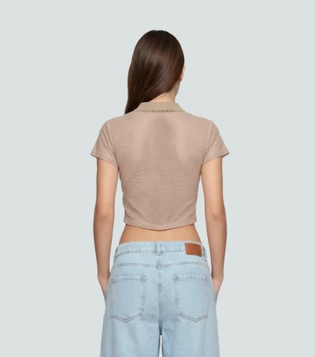 Pepper Blusa Slim Texturizada Con Cremallera TyperKQ