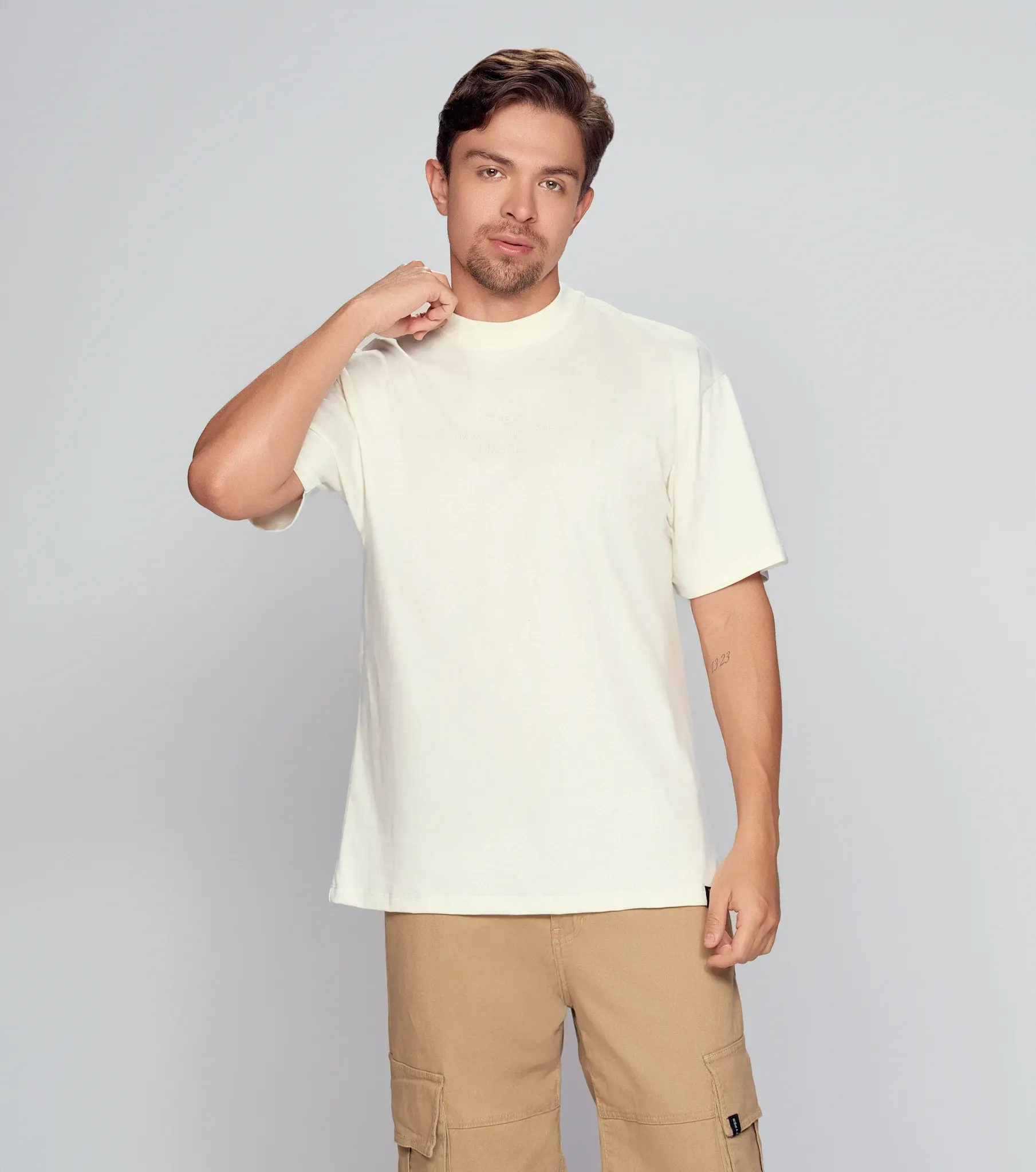 Teddy T Shirt Estampada Tono A Tono Slim Typer 835667 AR