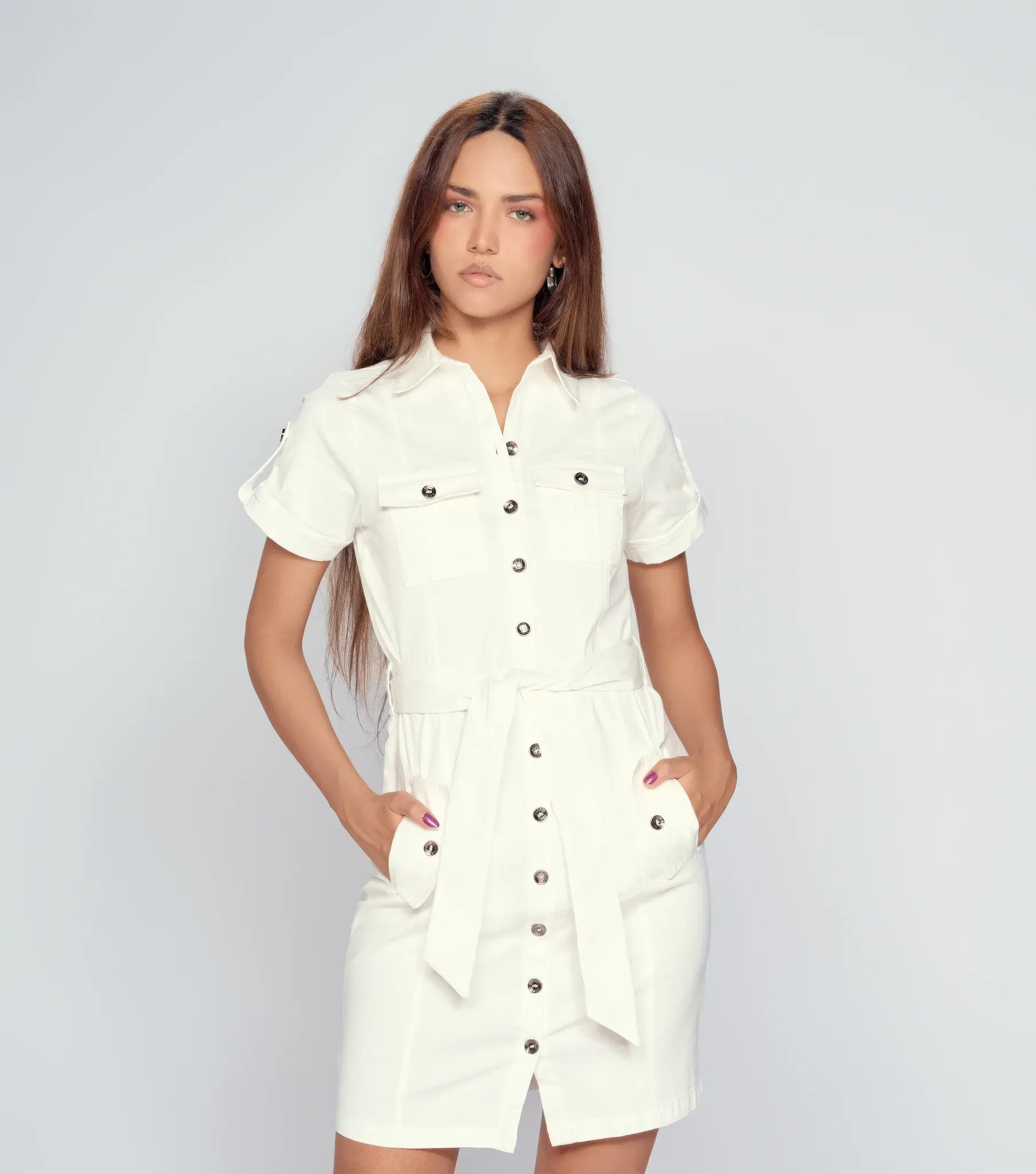 Vestido Para Mujer Valeria Cargo Unicolor Derek 832990 AR