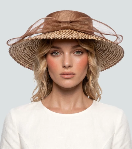 Sombrero Bicolor Con Lazo Y Ala Festoneada DerekAR