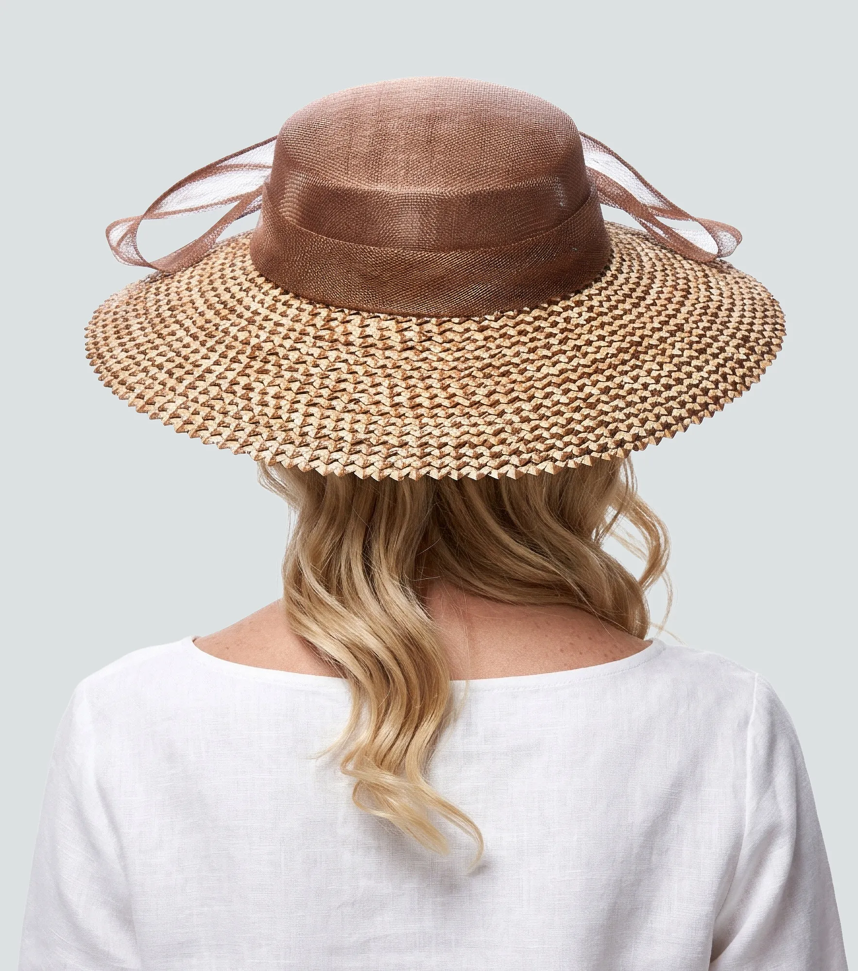 Sombrero Bicolor Con Lazo Y Ala Festoneada Derek 838266 AR