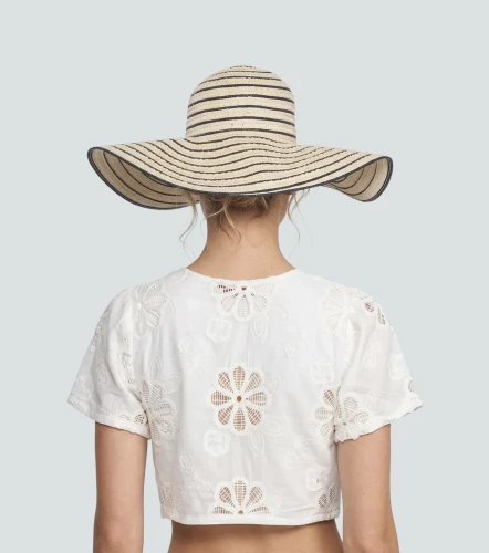 Sombrero Bicolor De Playa Con Ala Ancha DerekAR