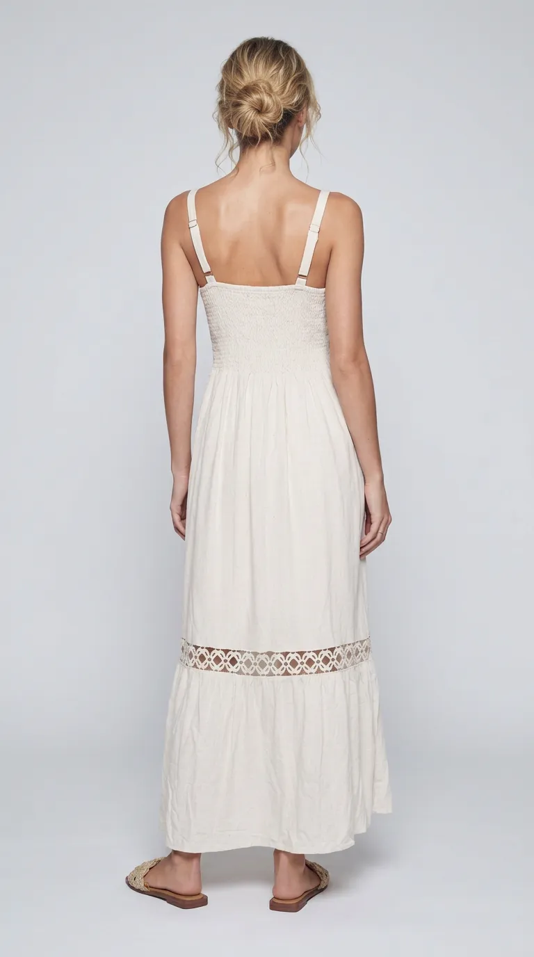 Vestido Largo Bohemio De Tiras Unicolor Derek 838283 AR