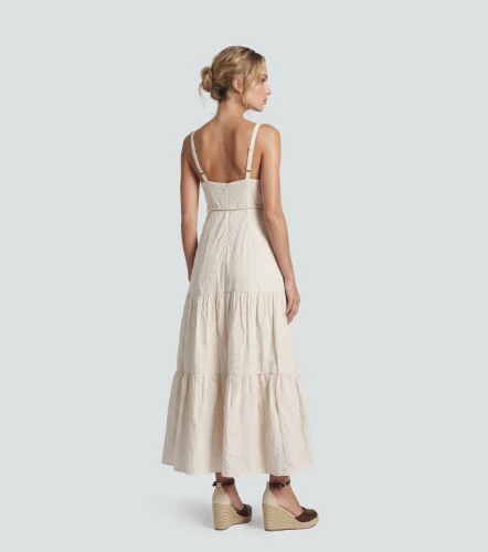 Vestido Largo En Ojalillo Unicolor DerekAR