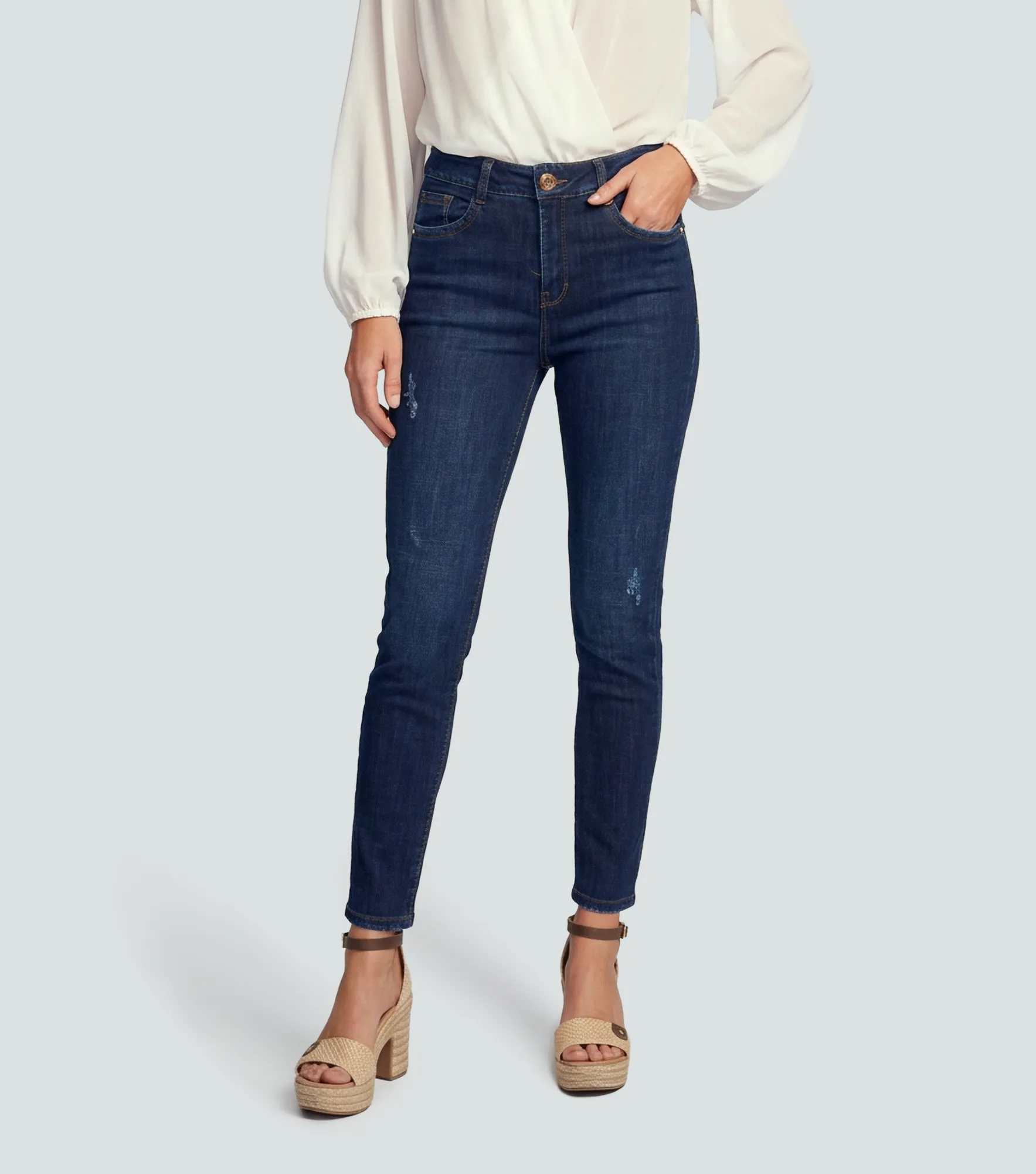 Barcelona Jean Para Mujer Pull Up Bota Skinny Karen DerekAZ