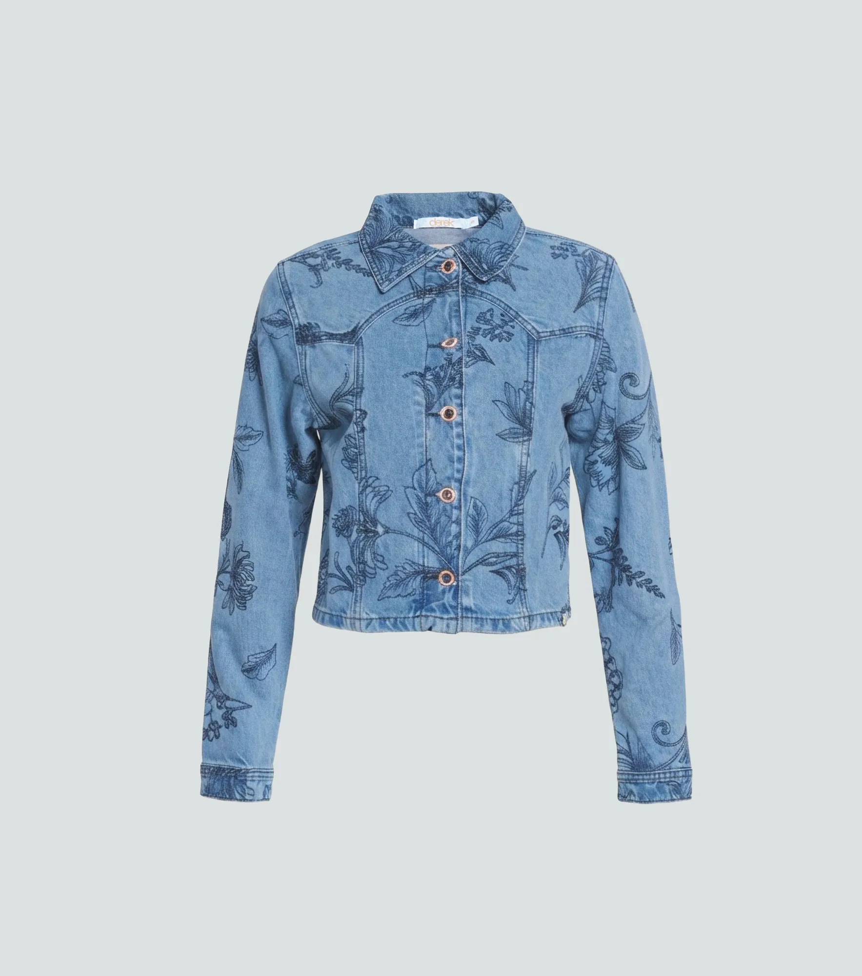 Chaqueta En Indigo Para Mujer Con Bordado Whitney Derek 838739 AZ