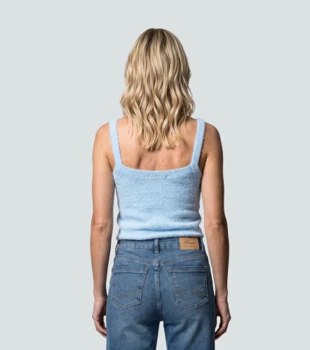 Luciana Blusa Unicolor De Tiras Con Textura UnserAC