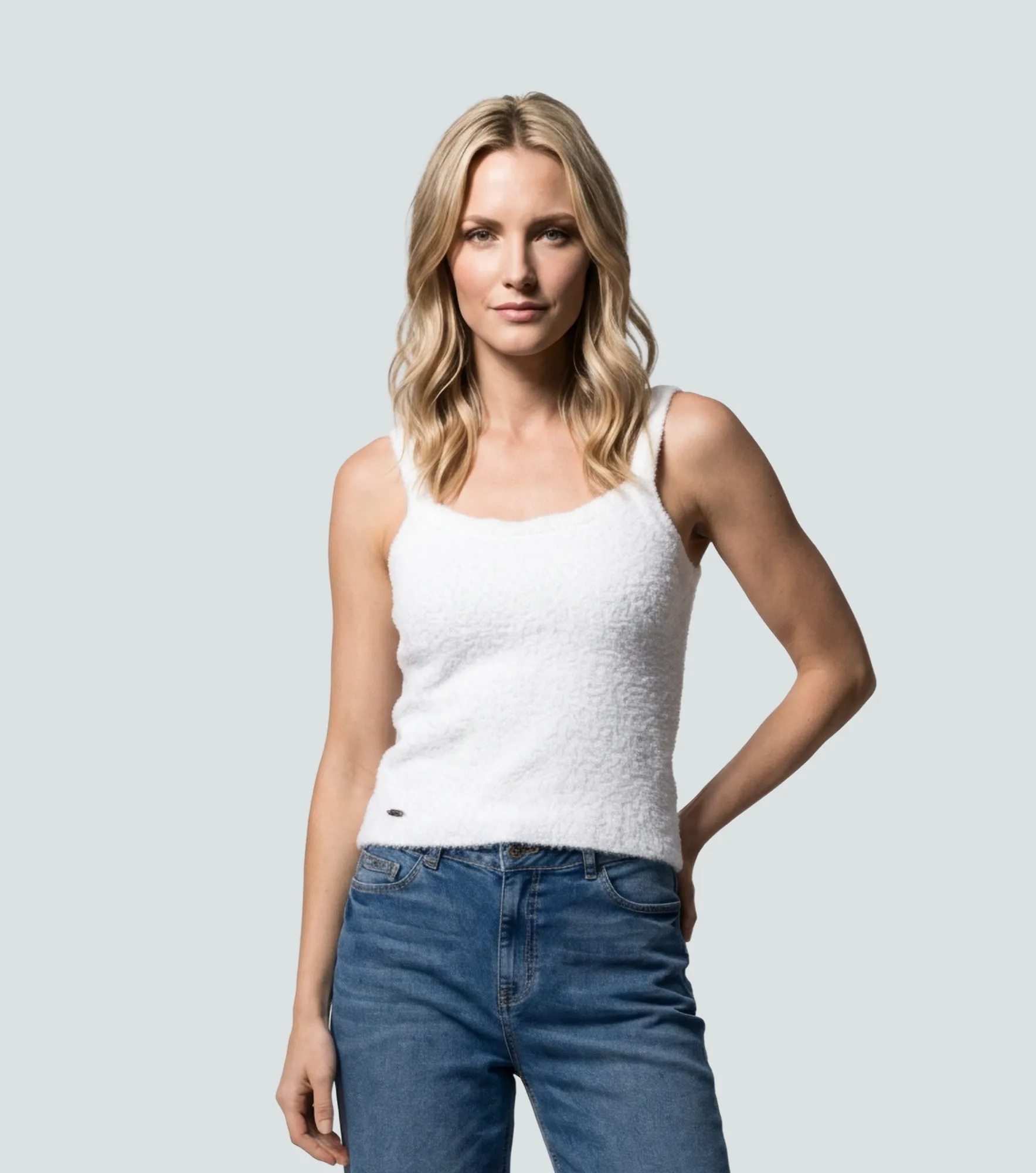 Luciana Blusa Unicolor De Tiras Con Textura UnserBL