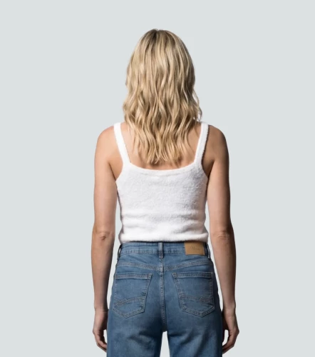 Luciana Blusa Unicolor De Tiras Con Textura UnserBL