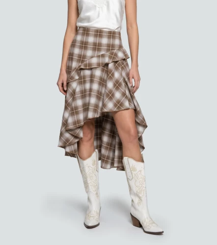 Falda Para Mujer En Tela Maxi Cuadro Connie DerekCF
