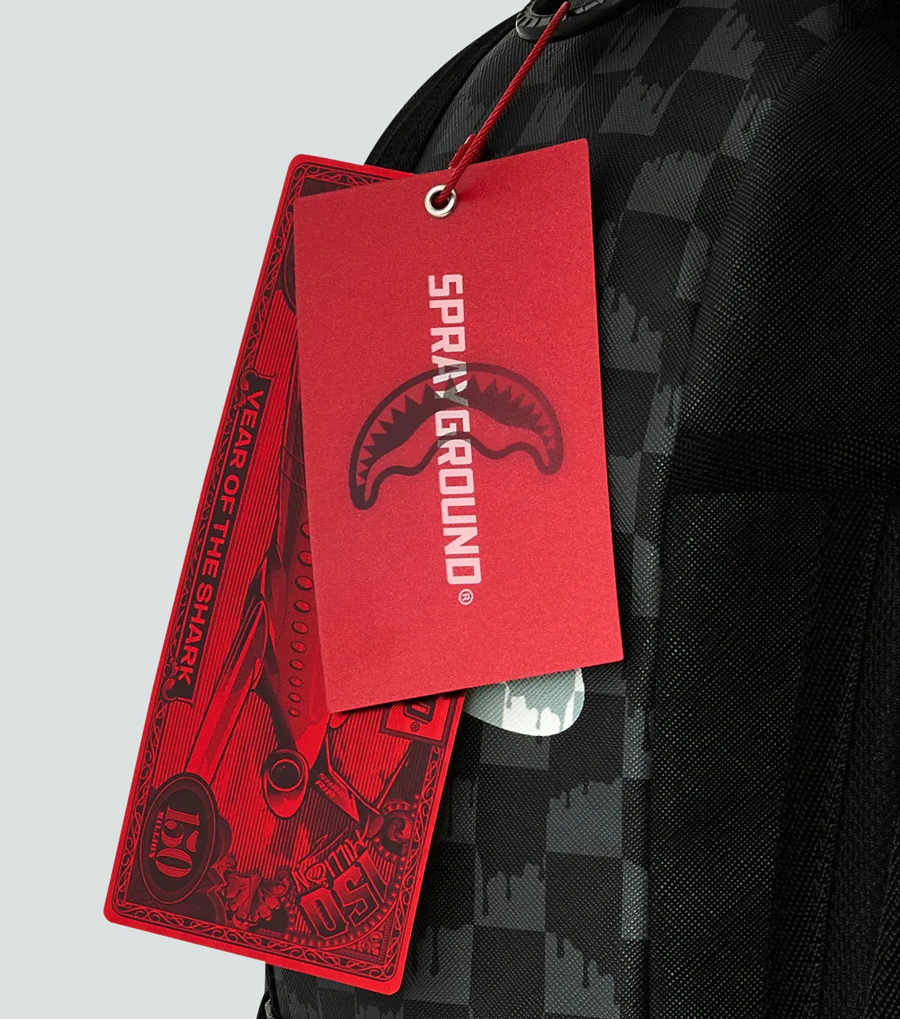 Morarl Sprayground Black And White Drip Check Shark 134410 NG