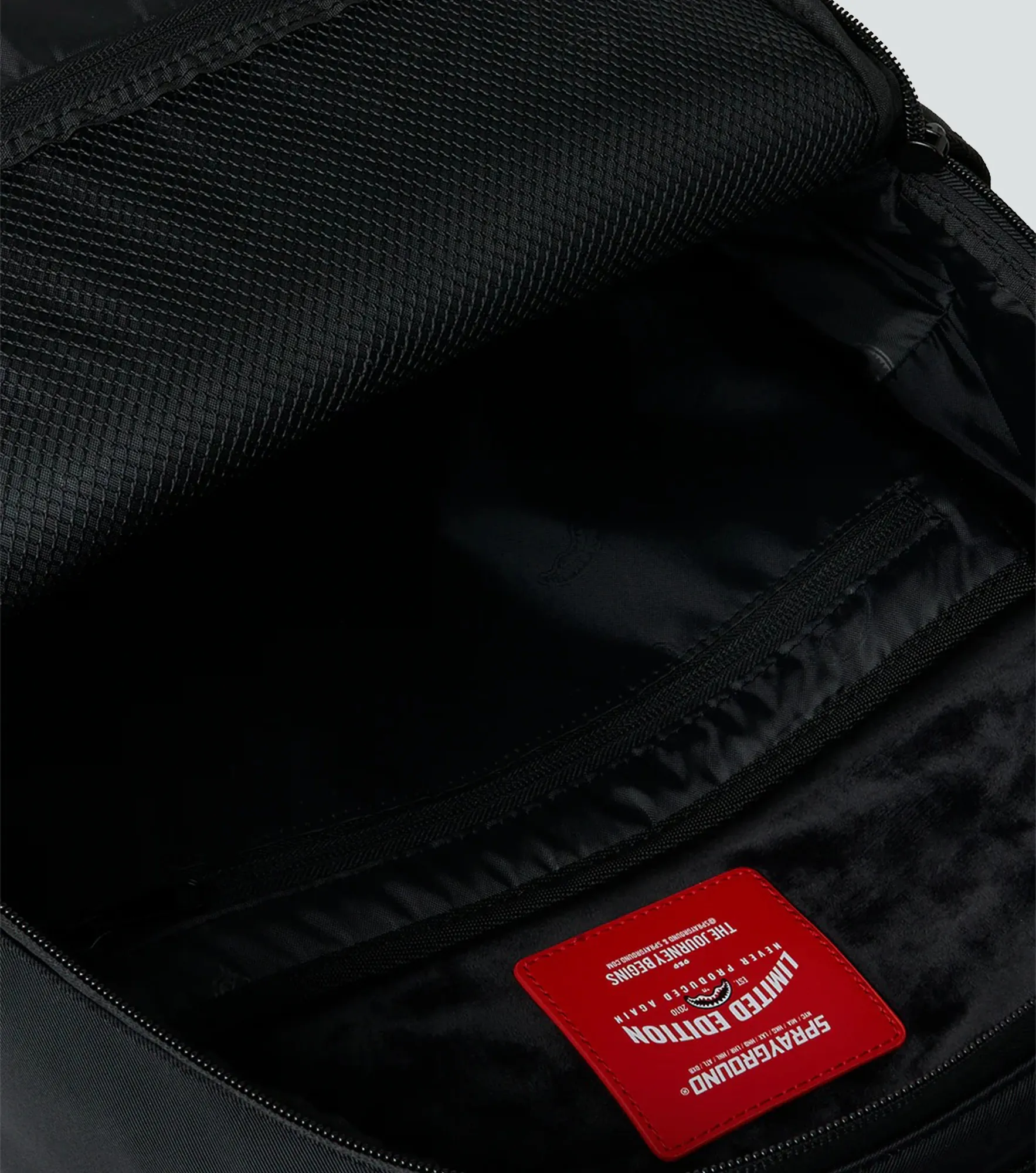 Morral Sprayground Shark Central Blacked Out Embossed Nylon 134428 NG