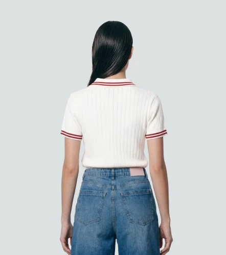 Blusa Tejida Tipo Polo Para Mujer Margareth DerekTR