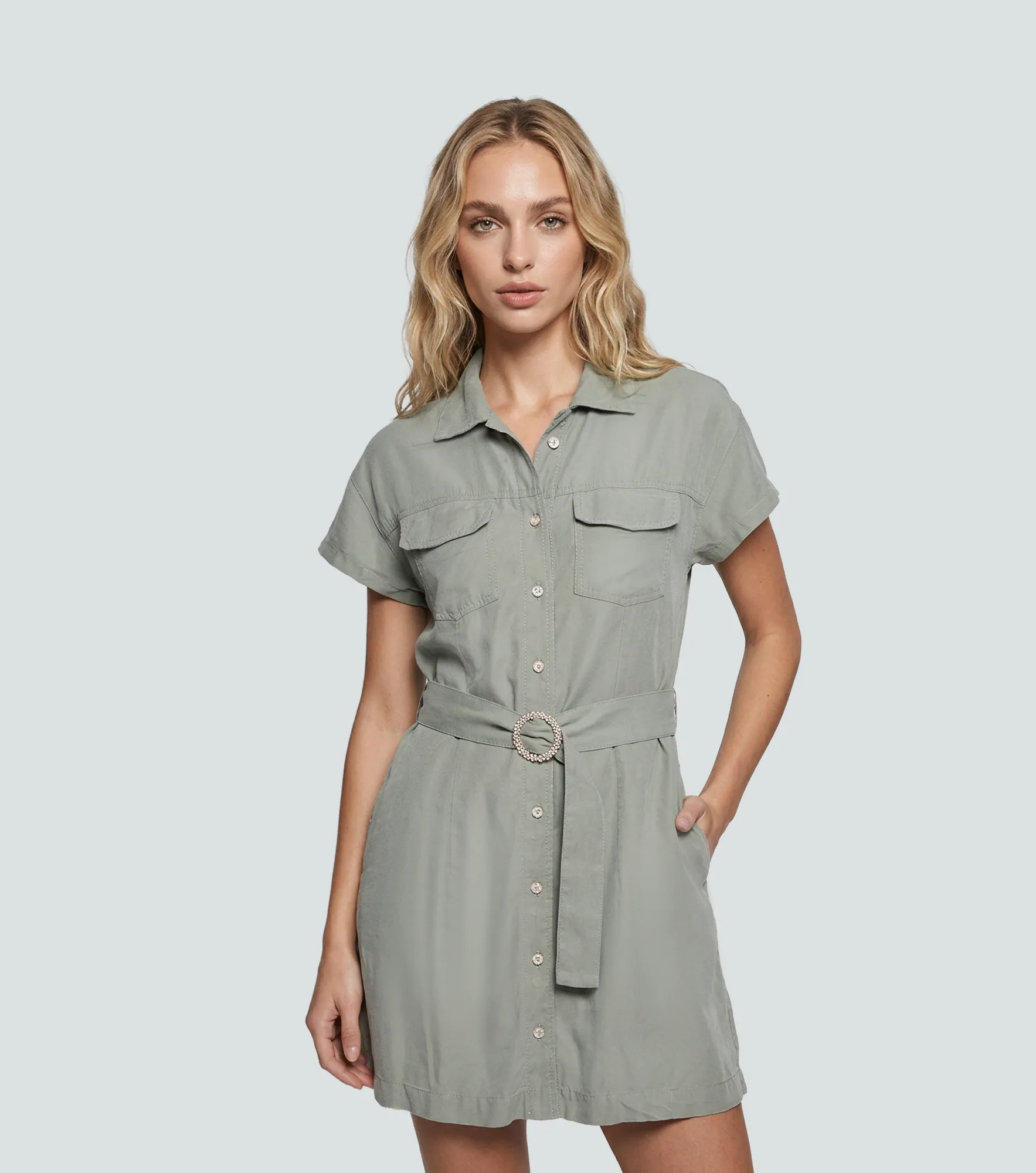 Vestido En Tencel Para Mujer Con Cinturon Marian DerekVD