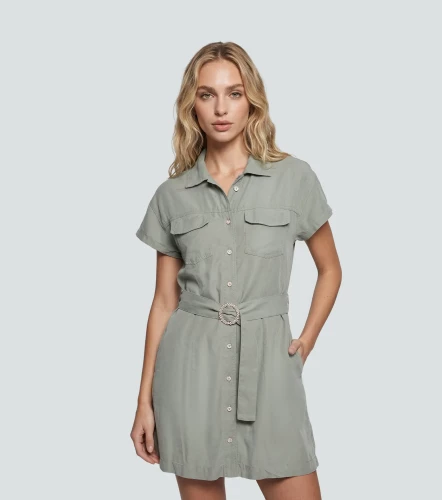 Vestido En Tencel Para Mujer Con Cinturon Marian DerekVD