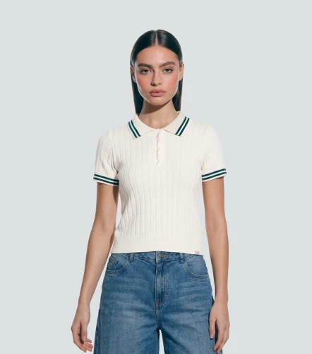 Blusa Tejida Tipo Polo Para Mujer Margareth DerekVD