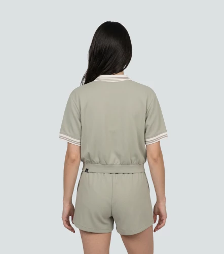 Selina Blusa Unicolor Tipo Polo Silueta Crop Top TyperVC