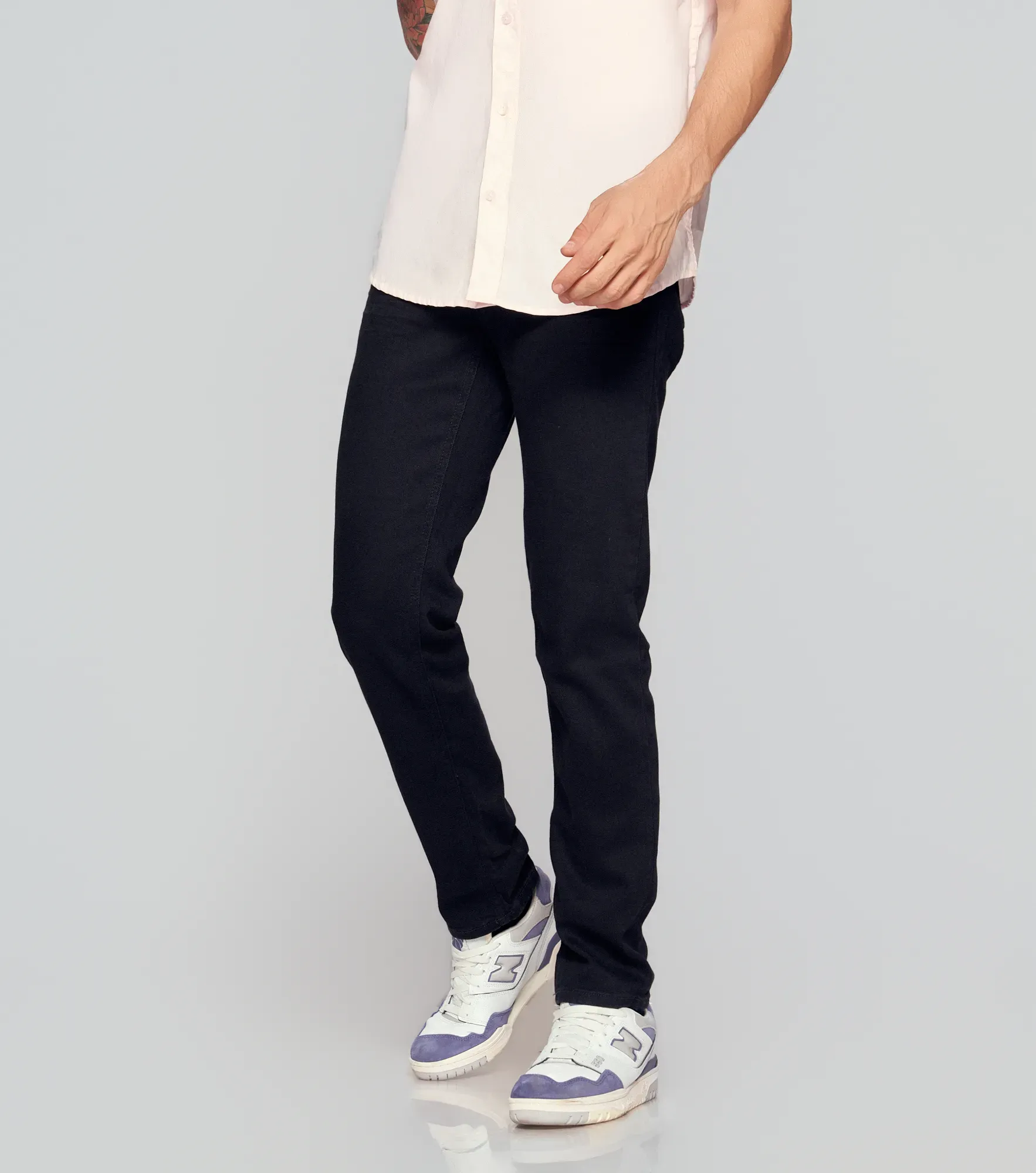 Iron Stiven Jean Unicolor Negro Con Cremallera Unser 833509 NG