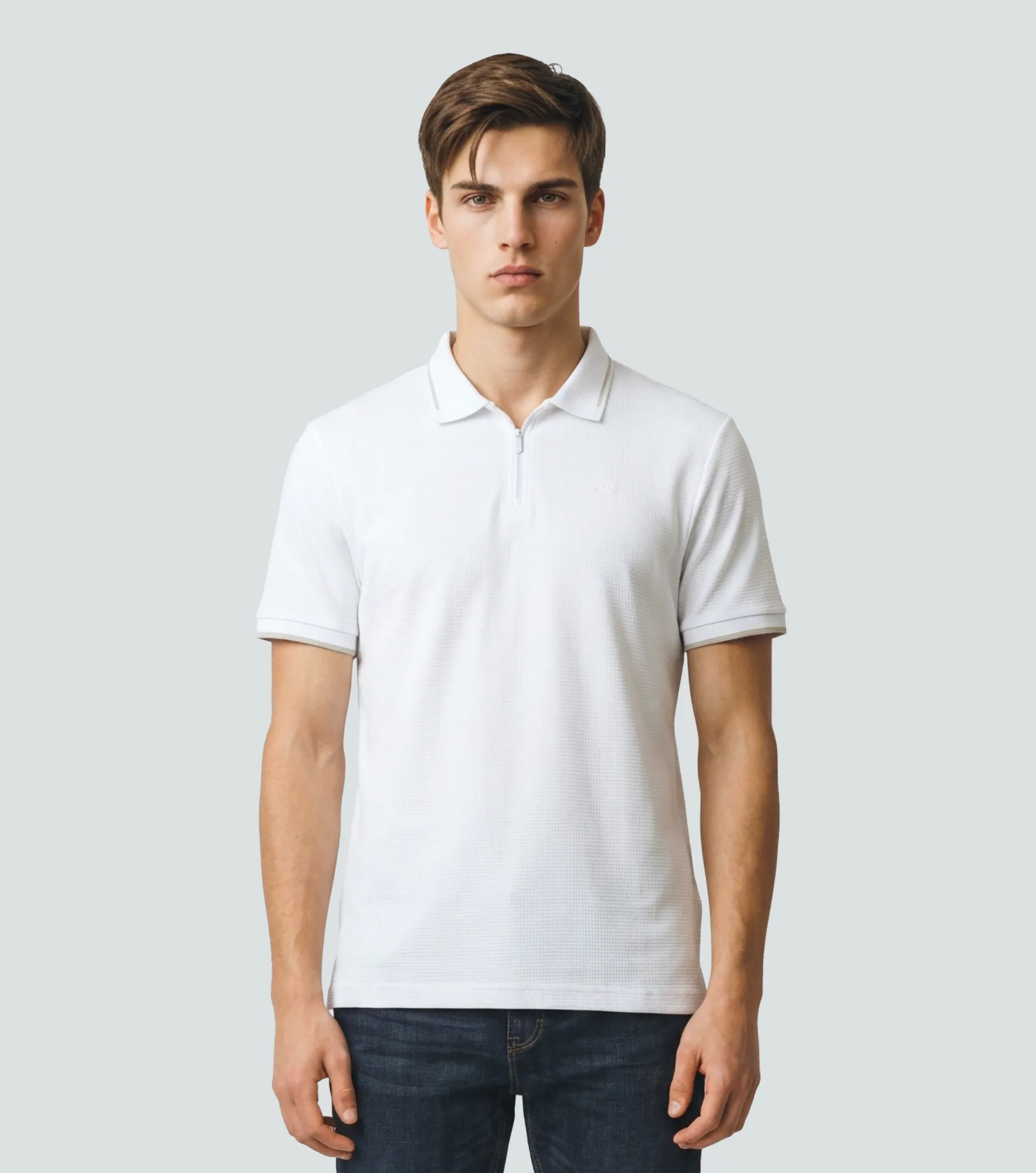 Polo Americanino Mc Slim Fit Cierre 134050 BL