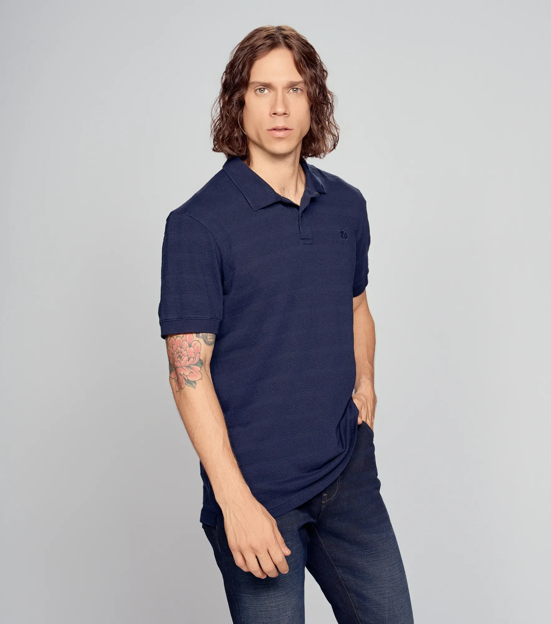 Polo Americanino Mc Slim Fit Textura 131401 AZ