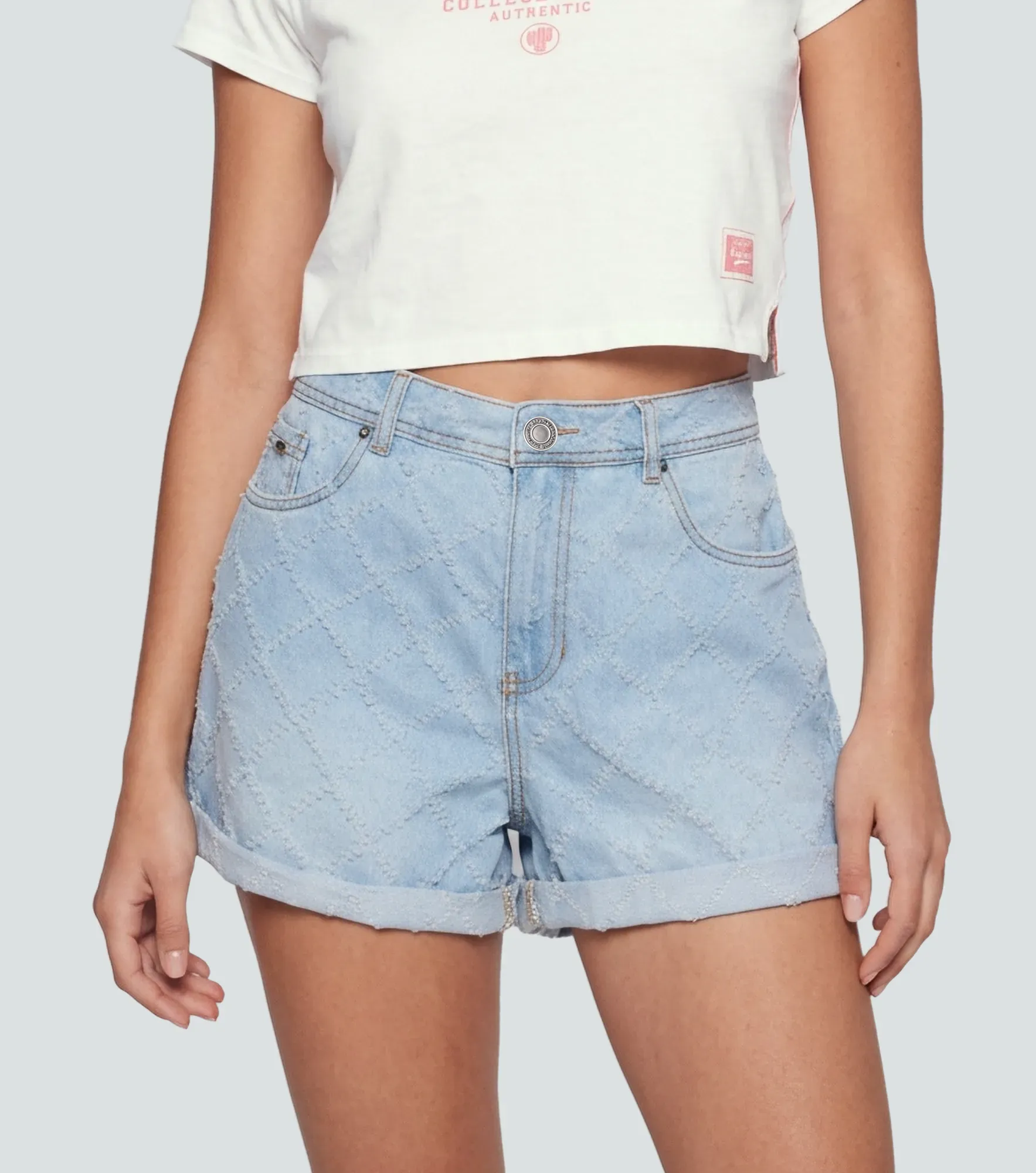 Samanta Short Proceso Claro Con Rombos Y Doblez En Bota Unser 837136 AZ