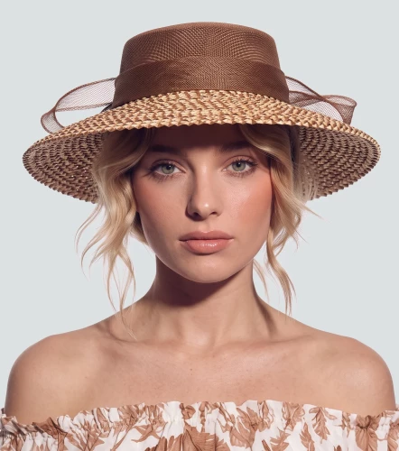 Sombrero Bicolor Con Lazo Y Ala Festoneada DerekAR