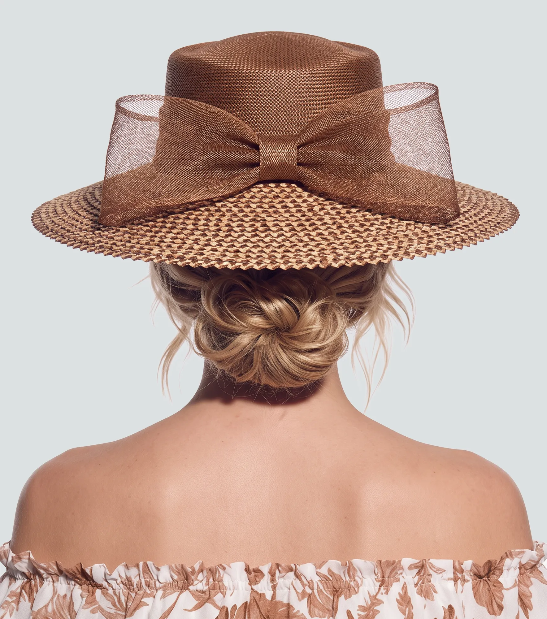 Sombrero Bicolor Con Lazo Y Ala Festoneada Derek 838266 AR