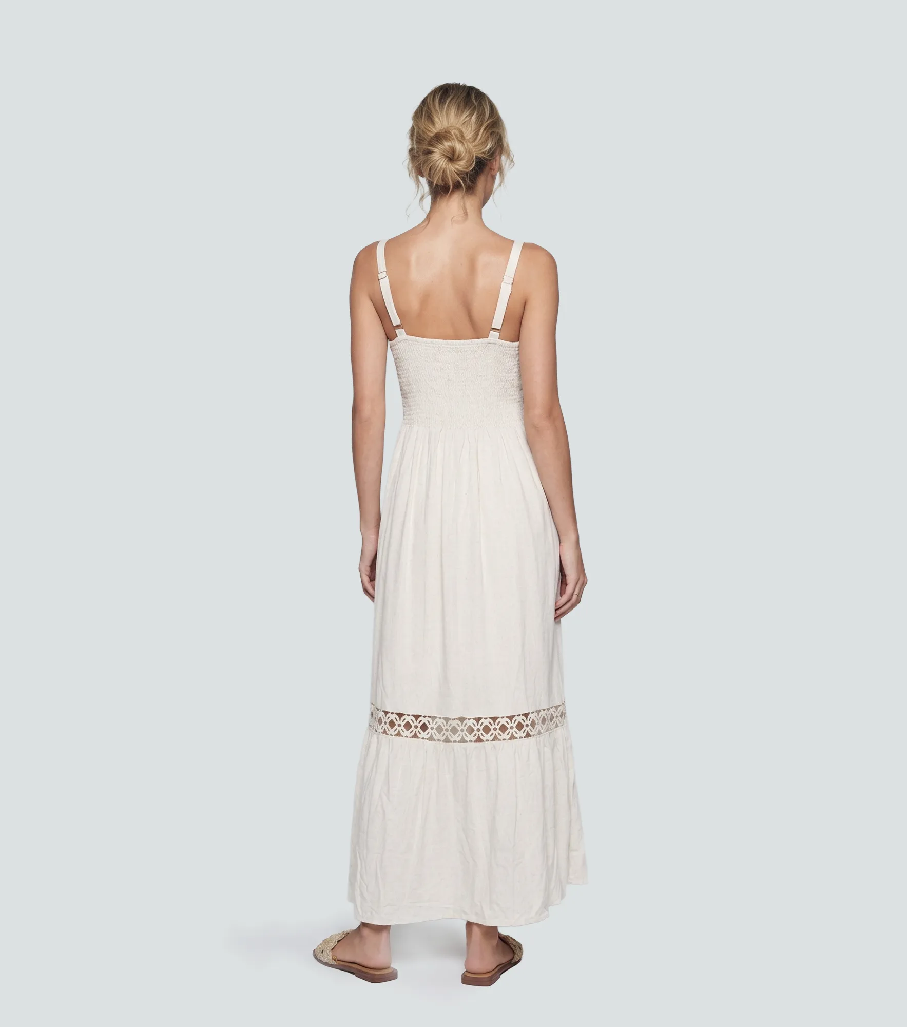Vestido Largo Bohemio De Tiras Unicolor Derek 838283 AR