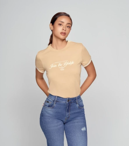 Yuli T Shirt Unicolor Con Estampado Delantero Y Puno Tejido UnserKQ