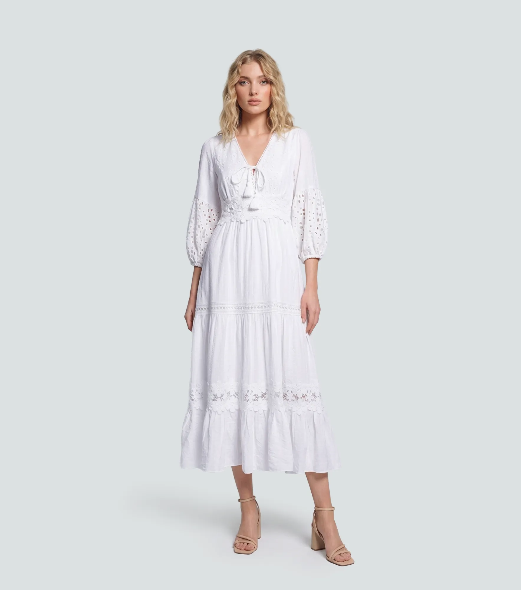 Vestido Largo Para Mujer Con Detalles En Ojalillo DerekAR