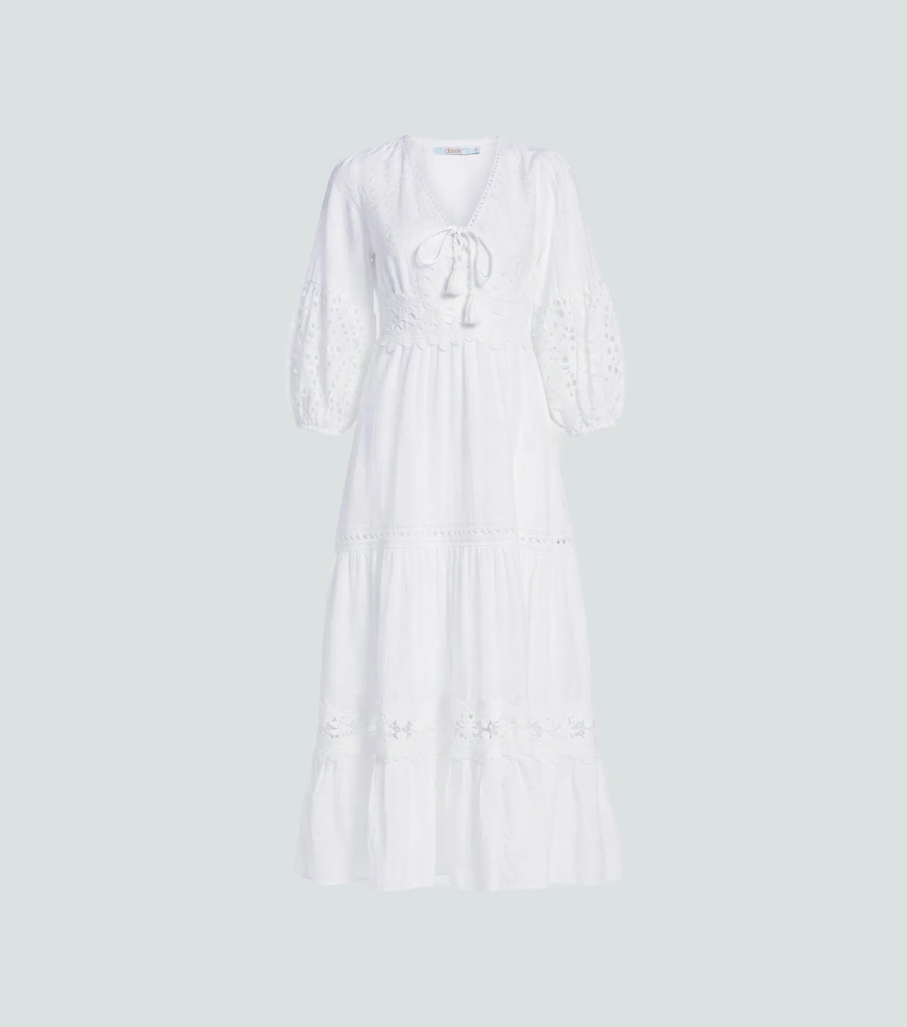 Vestido Largo Para Mujer Con Detalles En Ojalillo Derek 838717 AR