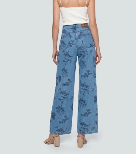 Praga Jean Para Mujer Wide Leg Con Bordado Whitney DerekAZ