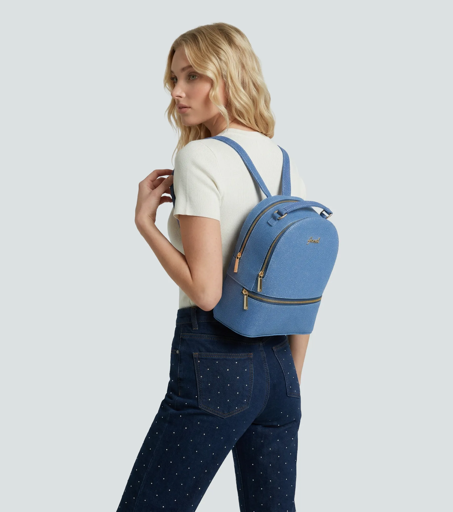 Morral Para Mujer Efecto Denim Con Brillos Kelly Derek 839498 AZ