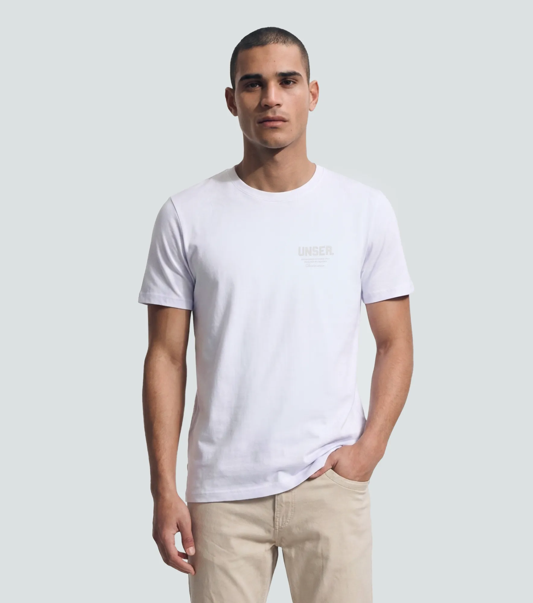 Slim Javi Camiseta Unicolor Estampada Unser 836239 BL