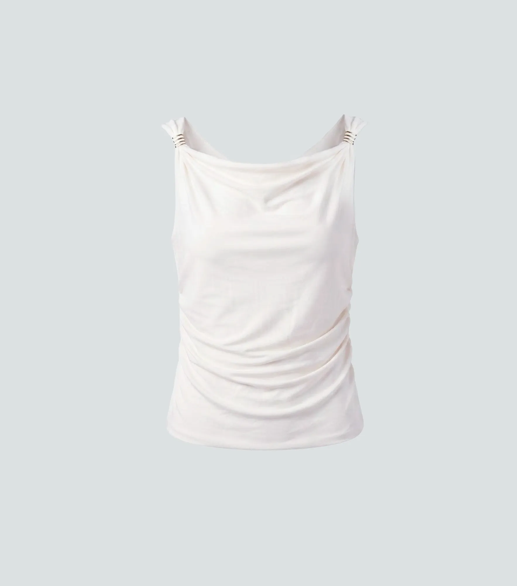 Blusa Drapeada Con Detalles En Los Hombros Unicolor Derek 838293 BL