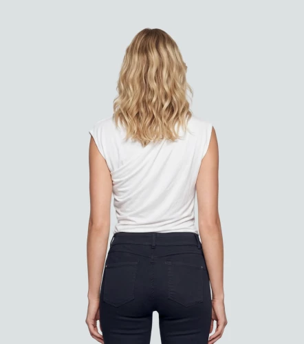 Blusa Top Asimetrico Drapeado Con Detalle De AnilloBL