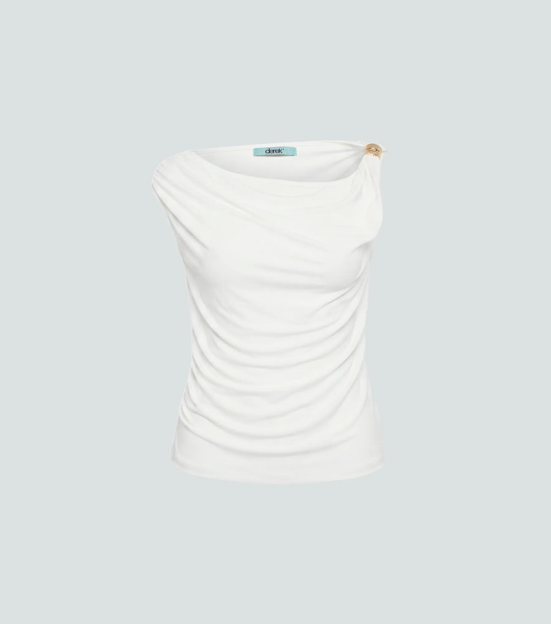 Blusa Top Asimetrico Drapeado Con Detalle De Anillo 838295 BL