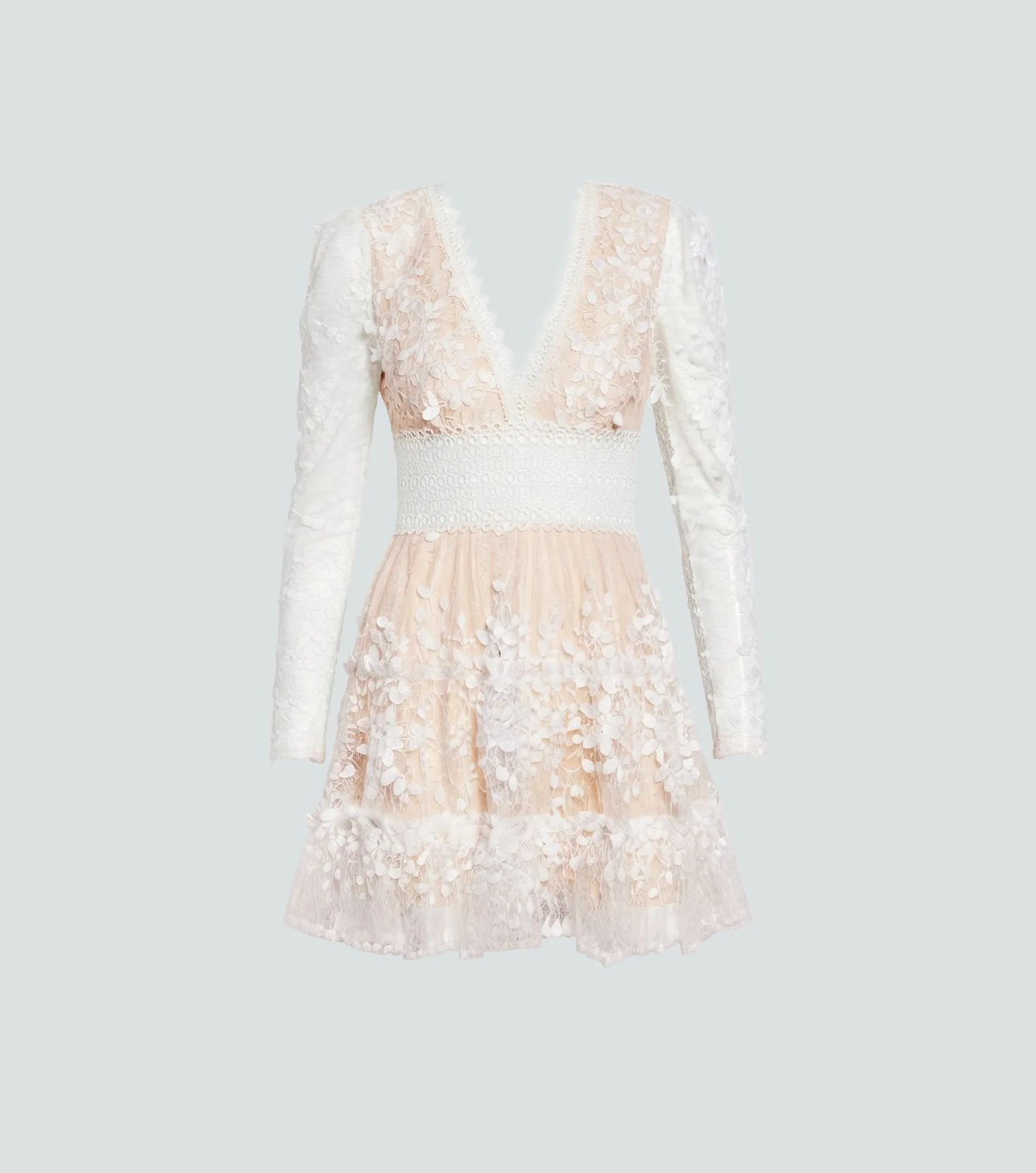 Vestido Corto De Encaje Unicolor Derek 838924 BL