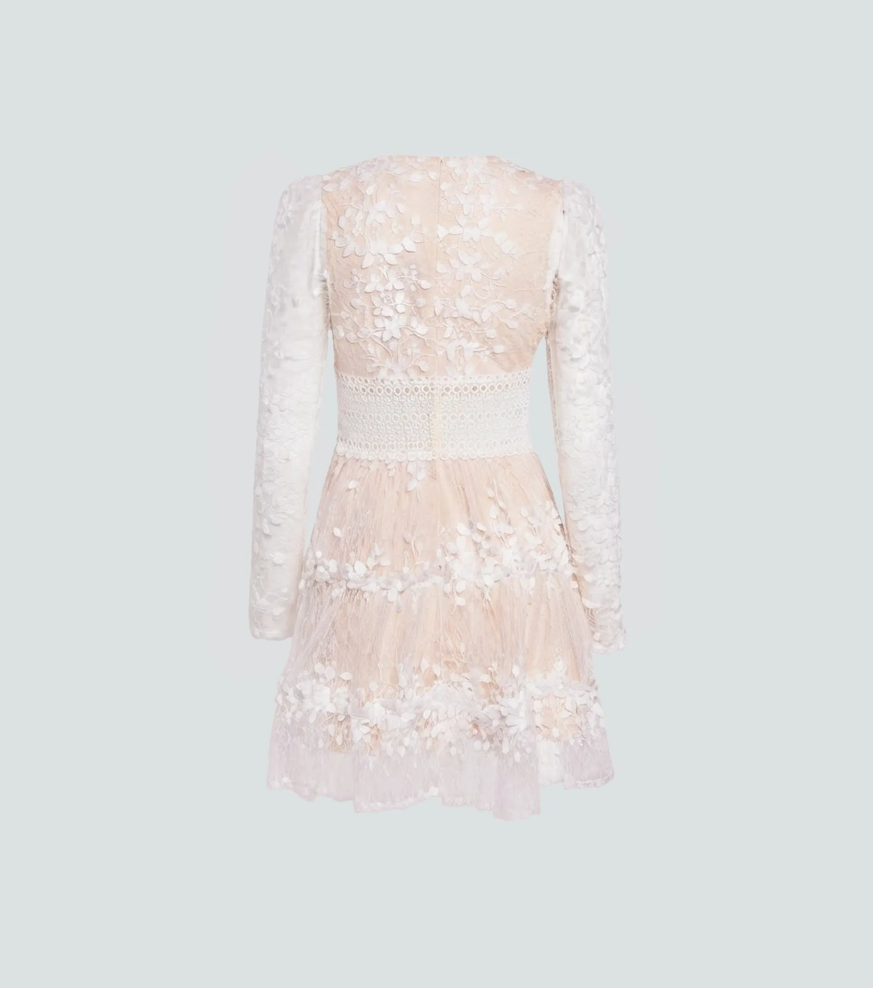 Vestido Corto De Encaje Unicolor Derek 838924 BL
