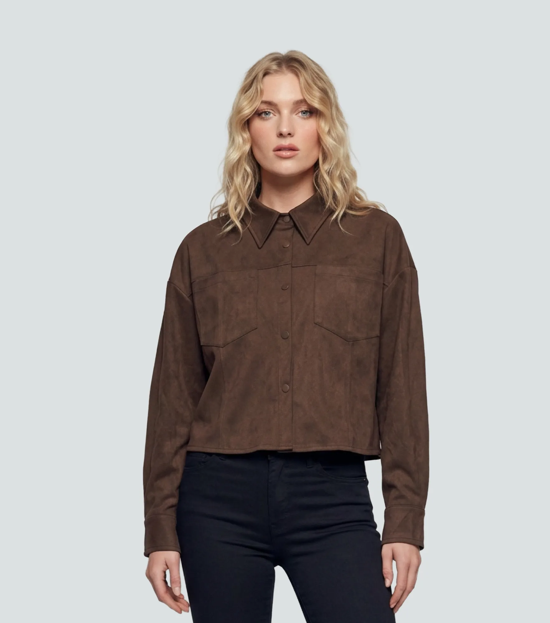 Chaqueta Efecto Gamuza Corte Ligeramente Oversize Unicolor Derek 838347 CF