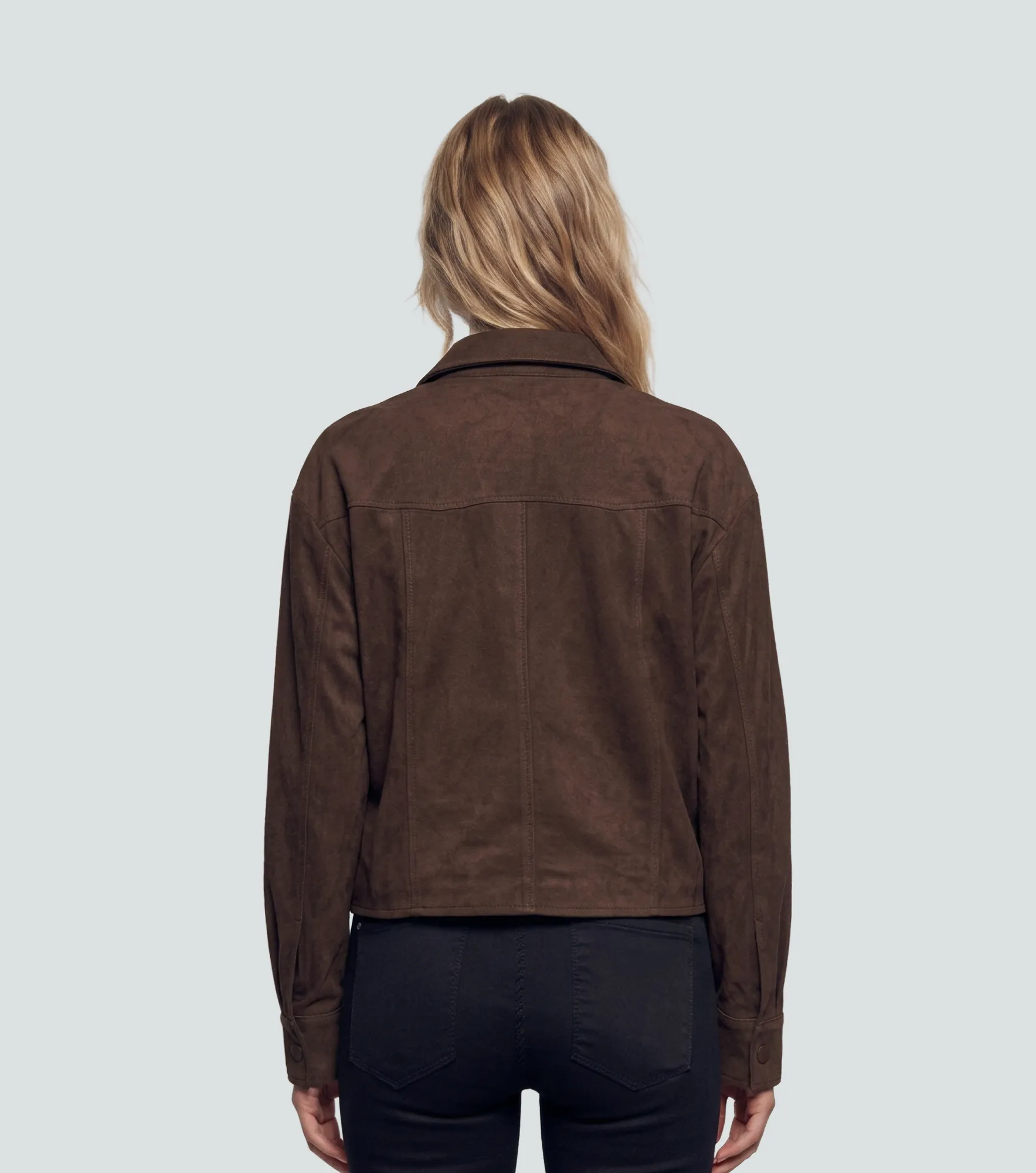 Chaqueta Efecto Gamuza Corte Ligeramente Oversize Unicolor Derek 838347 CF