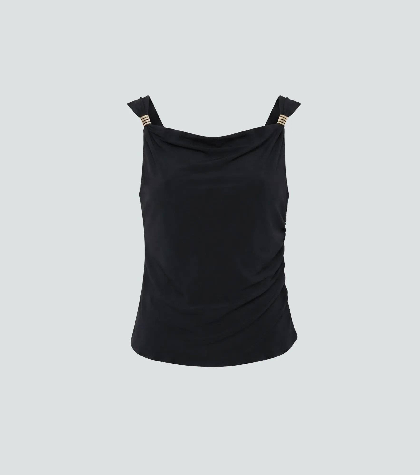 Blusa Drapeada Con Detalles En Los Hombros Unicolor Derek 838293 NG