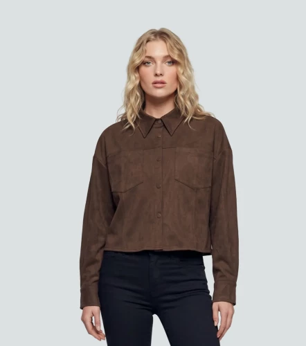 Chaqueta Efecto Gamuza Corte Ligeramente Oversize Unicolor DerekCF