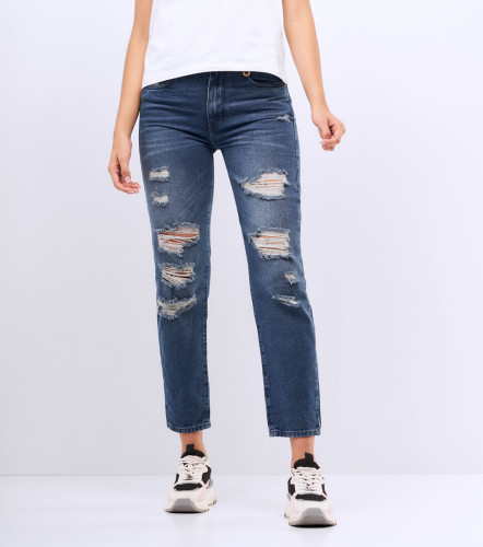 Jean Para Mujer Con Proceso Rotos Paris Lindsay DerekAZ