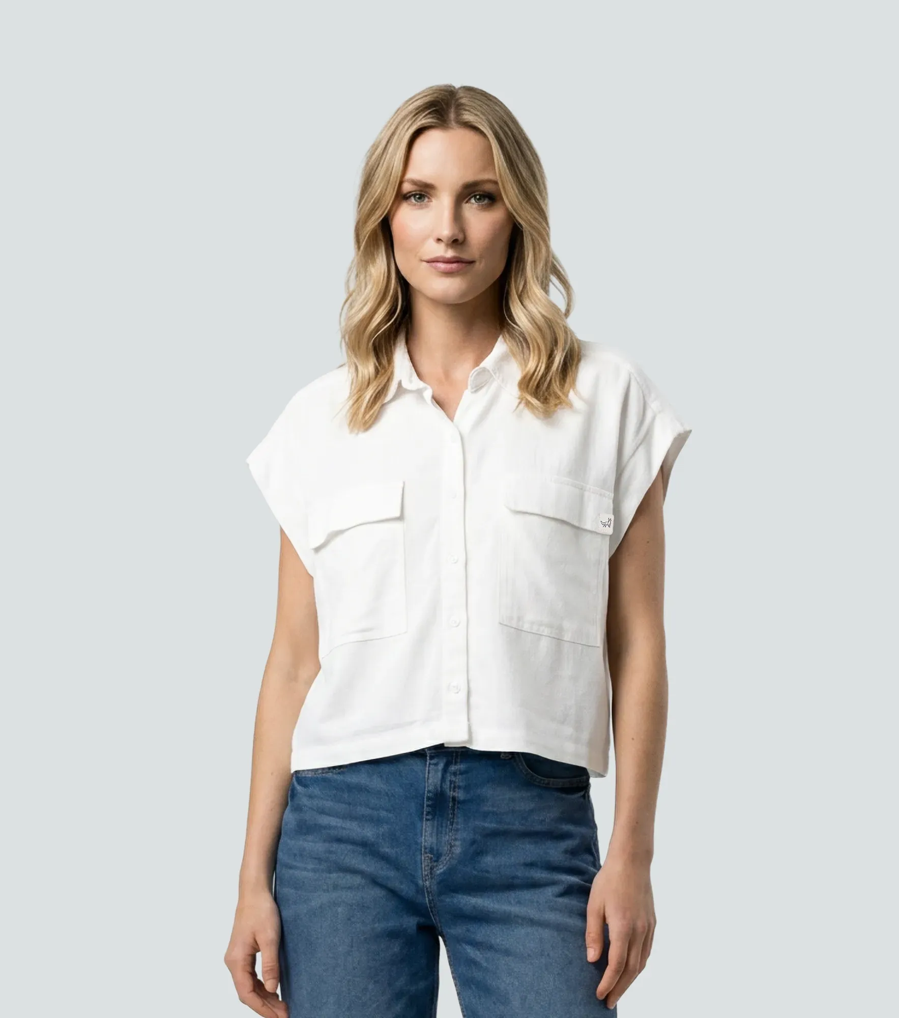 Laury Blusa Unicolor Con Botones Y Cuello UnserAR