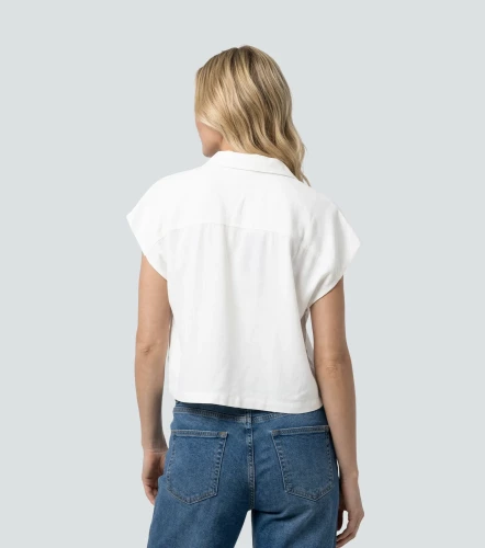 Laury Blusa Unicolor Con Botones Y Cuello UnserAR