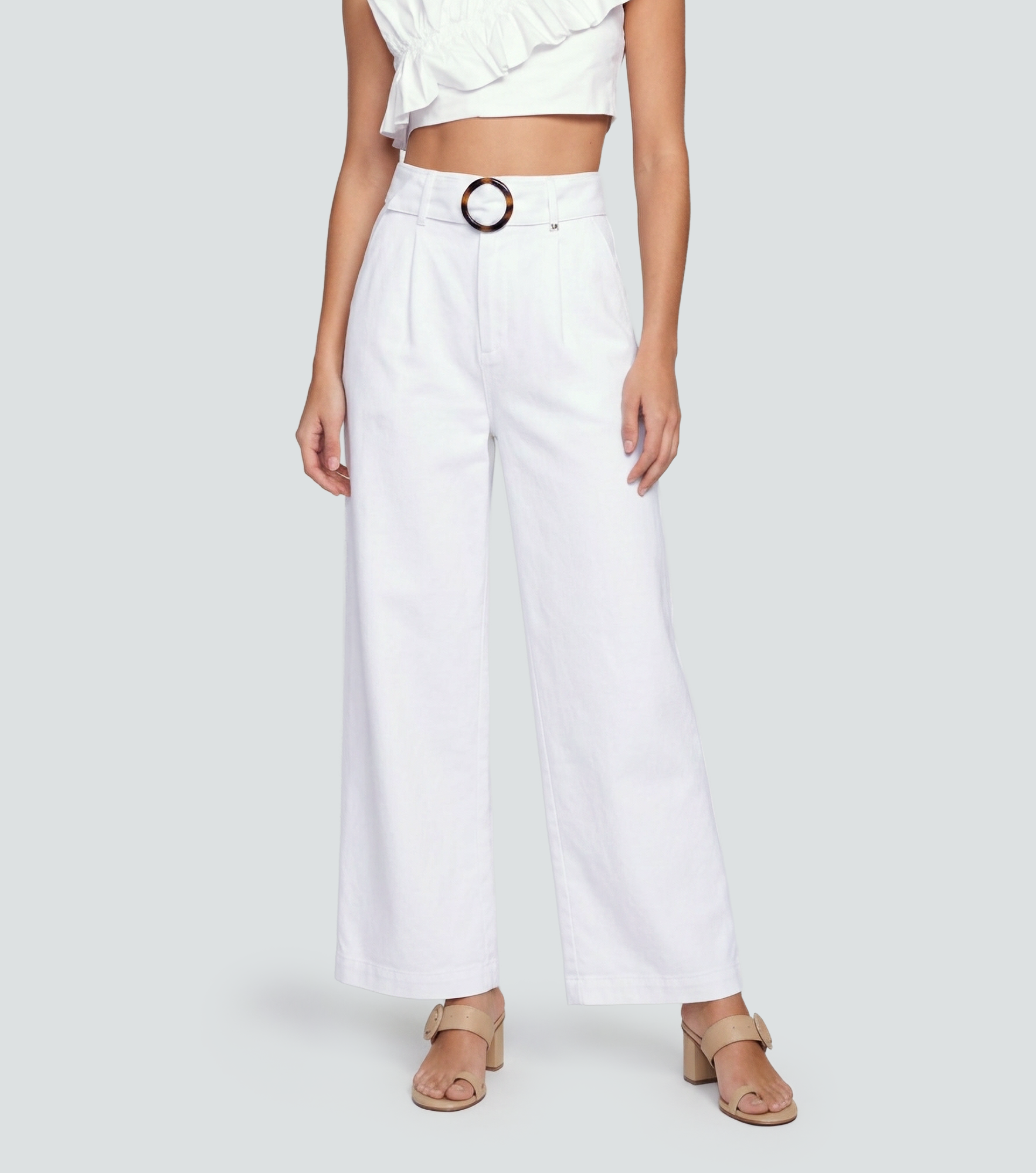 Pantalon Para Mujer Hera Unicolor En Lino Derek 830213 BL